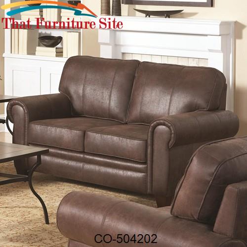 Bentley Rustic Styled Loveseat with Microfiber Upholstery by Coaster F