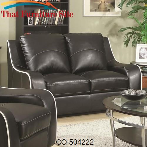 Myles Bonded Leather Loveseat by Coaster Furniture  | Austin