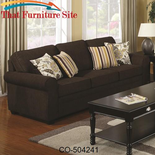 Rosalie Stationary Sofa with Accent Pillows by Coaster Furniture  | Au