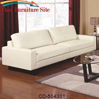 Ava Contemporary Leather Sofa with Platform Legs by Coaster Furniture 