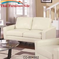 Ava Contemporary Leather Loveseat with Platform Legs by Coaster Furniture 