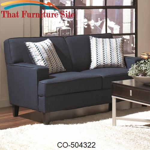 Finley Contemporary Blue Love Seat with Transitional Elements by Coast