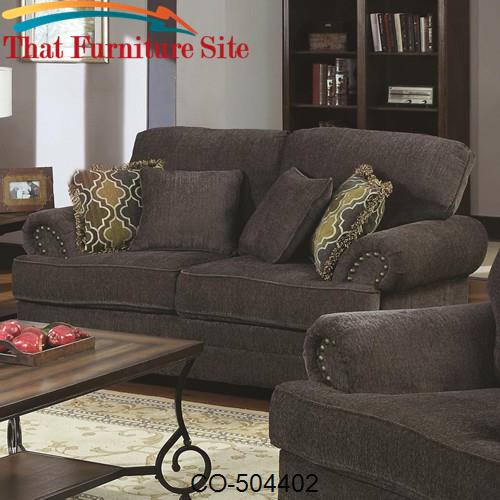 Colton Traditional Love Seat with Rolled Arms by Coaster Furniture  | 