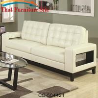 Paige Contemporary Sofa with Cutout Arms and Tufted Cushions by Coaster Furniture 