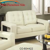 Paige Contemporary Loveseat with Tufted Cushions with Cutout Arms by Coaster Furniture 