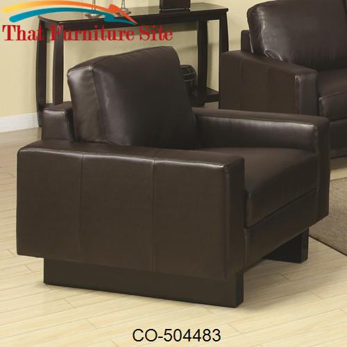 Ava Brown Contemporary Leather Chair with Platform Legs by Coaster Fur