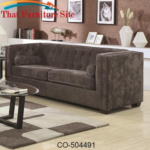 Alexis CH Transitional Chesterfield Sofa with Track Arms by Coaster Fu