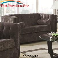 Alexis CH Transitional Chesterfield Stationary Loveseat with Track Arms by Coaster Furniture 