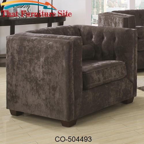 Alexis CH Transitional Upholstered Chesterfield Chair with High Track 