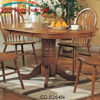 Mackinaw Oval Single Pedestal Table with Leaf by Coaster Furniture 