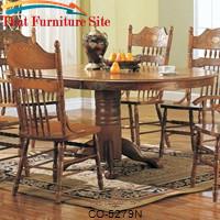 Mackinaw Oval Single Pedestal Dining Table with Leaf by Coaster Furniture 