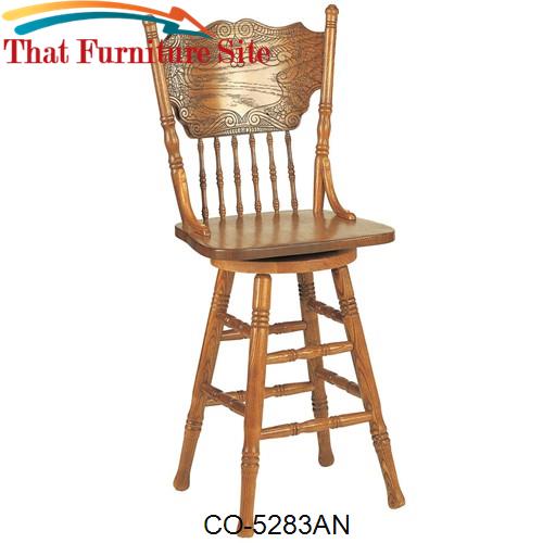 Back Bar Stool By Coaster Furniture, Buckner 29 Casual Metal Bar Stool With Faux Leather Swivel Seat
