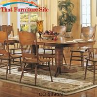 Mackinaw Oval Double Trestle Dining Table with Leaves by Coaster Furniture 