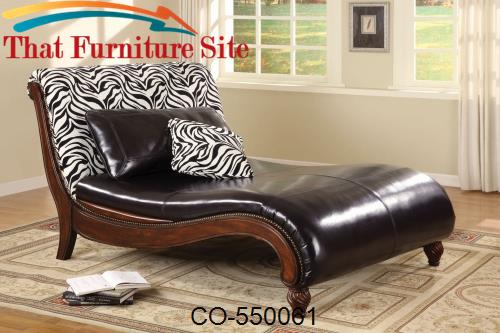 Zebra Animal Print Chenille Chaise Lounge by Coaster Furniture  | Aust