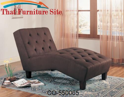Accent Seating Brown Microfiber Chaise by Coaster Furniture  | Austin