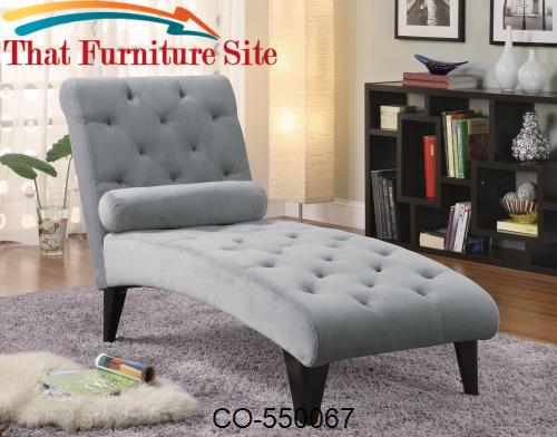 Grey Velour Microfiber Chaise by Coaster Furniture  | Austin
