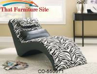 Accent Seating Modern Zebra Print Furniture Chaise for Living Room Comfort by Coaster Furniture 