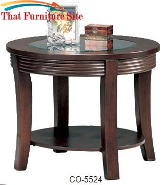 Simpson Round End Table with Glass Top by Coaster Furniture  | Austin