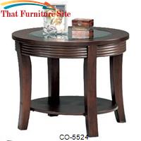 Simpson Round End Table with Glass Top by Coaster Furniture 