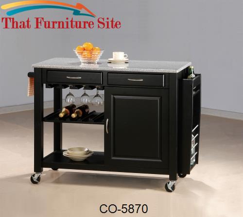 Kitchen Carts Kitchen Cart with Granite Top by Coaster Furniture  | Au