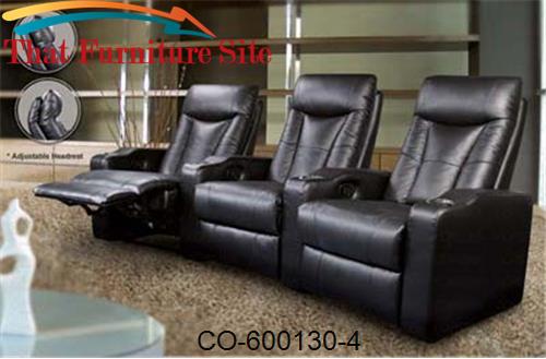 Pavillion 4 Seater Home Theater Black by Coaster Furniture  | Austin