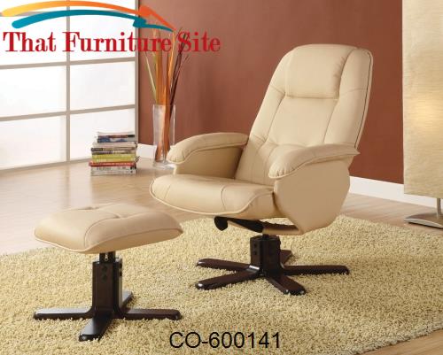 Recliners with Ottomans Contemporary Recliner with Matching Ottoman by