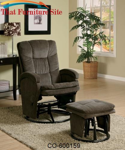 Recliners with Ottomans Casual Reclining Glider with Matching Ottoman 
