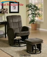 Recliners with Ottomans Casual Reclining Glider with Matching Ottoman by Coaster Furniture 