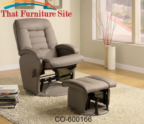 Recliners with Ottomans Leather Like Vinyl Glider with Matching Ottoma