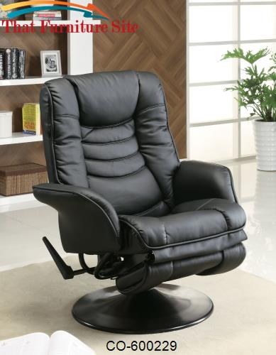 Recliners Casual Leatherette Swivel Recliner by Coaster Furniture  | A