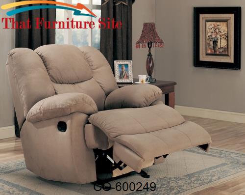 Recliners Padded Microfiber Rocker Recliner by Coaster Furniture  | Au