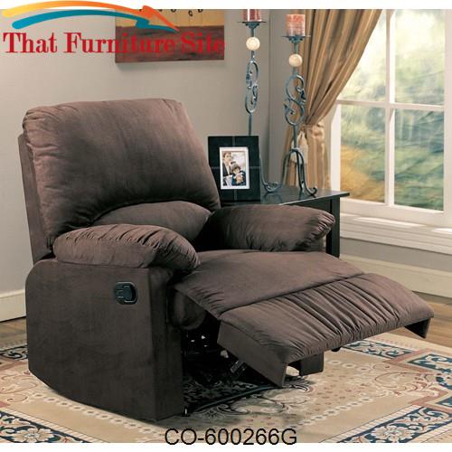 Recliners Microfiber Upholstered Glider Recliner by Coaster Furniture 