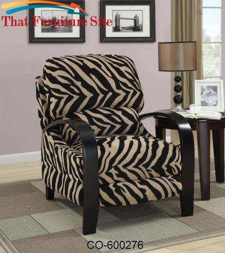 Recliners Animal Print Upholstered Push Back Recliner by Coaster Furni