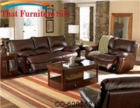 Clifford Brown Leather Double Reclining Love Seat by Coaster Furniture 