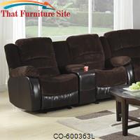 Johanna Reclining Corduroy Motion Love Seat by Coaster Furniture 