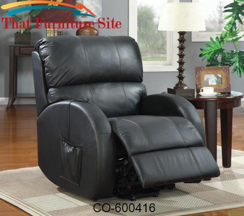 Recliners Top Grain Leather Power Lift Recliner by Coaster Furniture  