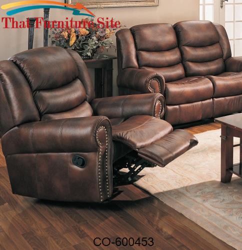 Aiden Traditional Rocker Recliner with Nailhead Trim by Coaster Furnit