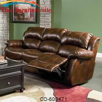 Morrell Casual Leather Sofa with 2 Recliners by Coaster Furniture 