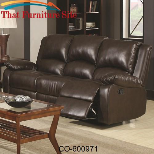 Boston Casual Three Seat Reclining Sofa by Coaster Furniture  | Austin