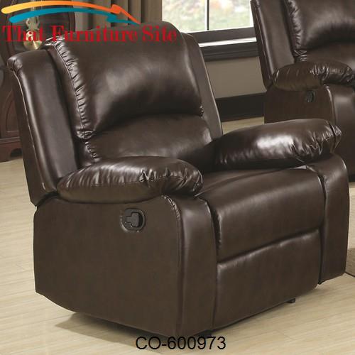 Boston Casual Recliner with Pillow Arms by Coaster Furniture  | Austin