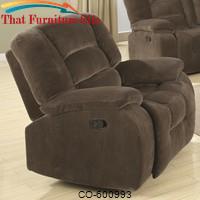 Charlie Casual Rocker Recliner in Soft Brown Upholstery by Coaster Furniture 