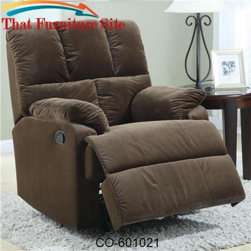 Velvet Chocolate Rocker Recliner by Coaster Furniture  | Austin