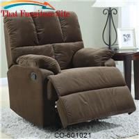 Velvet Chocolate Rocker Recliner by Coaster Furniture 