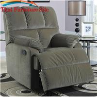 Recliners Casual Styled Rocking Reclining Wrapped in Smooth Velvet Sage Upholstery by Coaster Furniture 