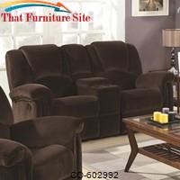 Ajay Casual Double-Gliding Loveseat with Storage and Cupholders by Coaster Furniture 