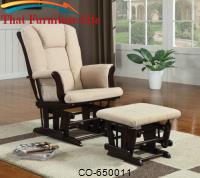 Rockers Casual Glider Rocker with Beige Upholstery and Storage Pocket by Coaster Furniture 