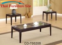 3 Piece Occasional Table Sets Contemporary 3 Piece Table Set with Glass Insets by Coaster Furniture 