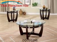 3 Piece Occasional Table Sets Contemporary 3 Piece Occasional Table Set with Glass Tops by Coaster Furniture 