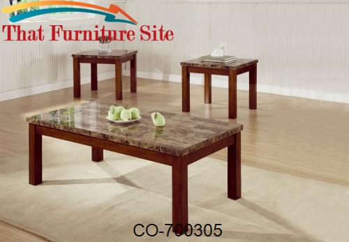 3 Piece Occasional Table Sets 3 Piece Occasional Table Set with Marble