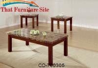 3 Piece Occasional Table Sets 3 Piece Occasional Table Set with Marble Look Top by Coaster Furniture 